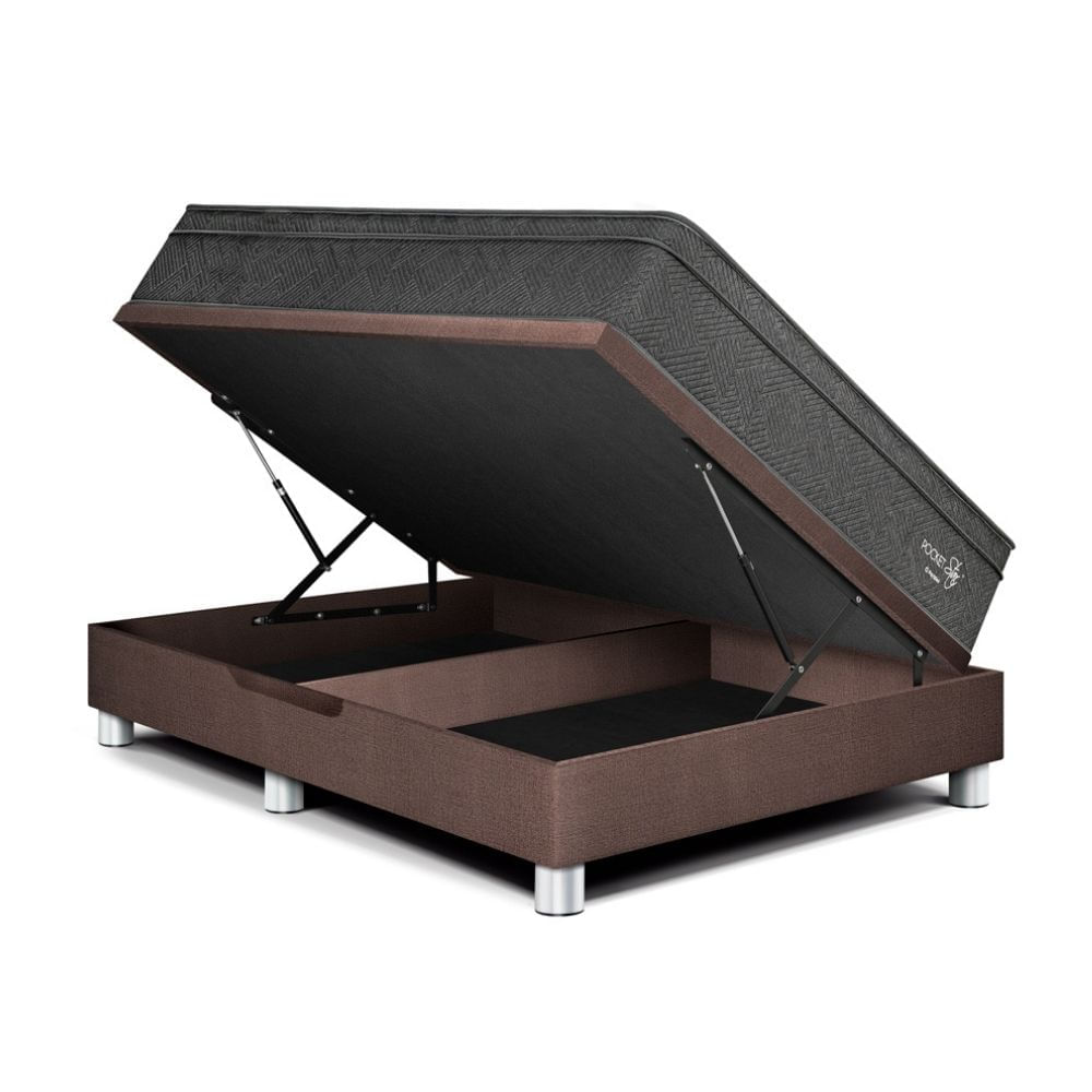 Cama Boxet Paraíso Pocket Star Queen Chocolate