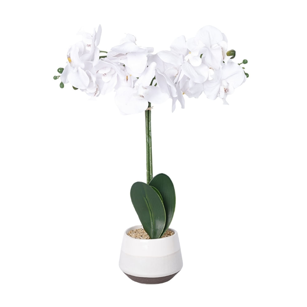 Planta artificial Orquídea Clera con maceta cerámica 52cm Atmosphera