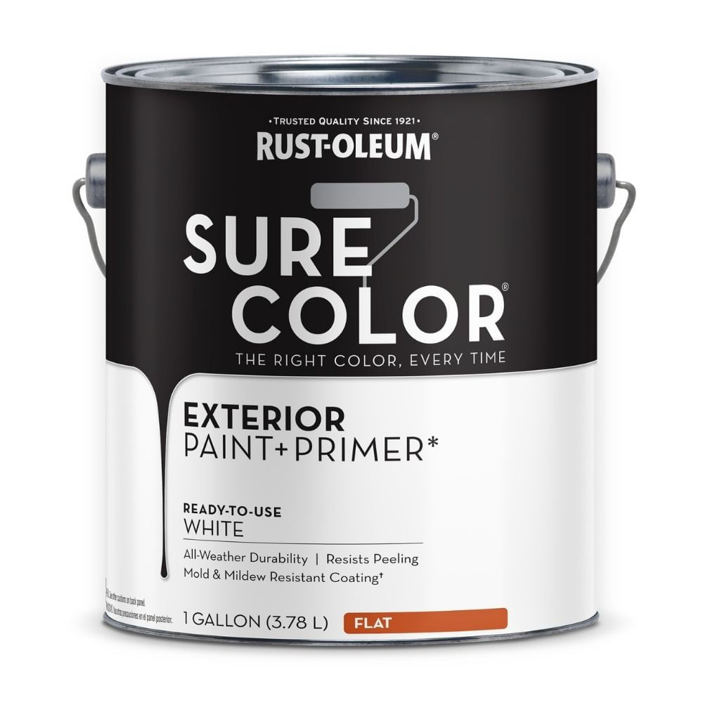 Pintura Látex Sure Color Exterior Blanco Mate 1 galón Rust Oleum