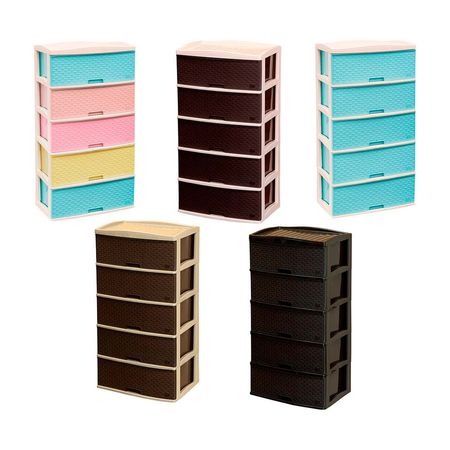 Cómoda de Plástico Ratán Reyplast Modelo Kusi 5 Niveles