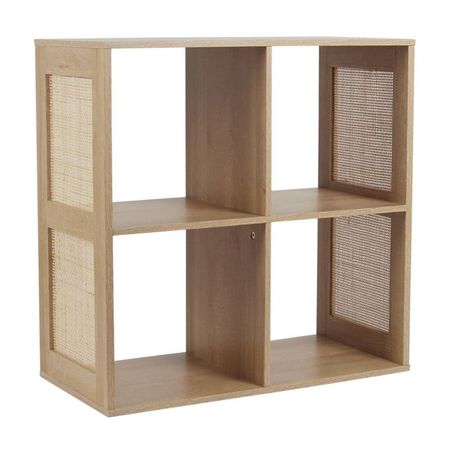 Estante de Ratán Natural Bali Orange 2 Niveles 66x66cm