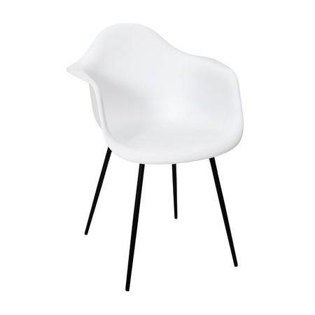 Silla Decorativa con Apoya Brazos Blanco 52x46x83cm Orange