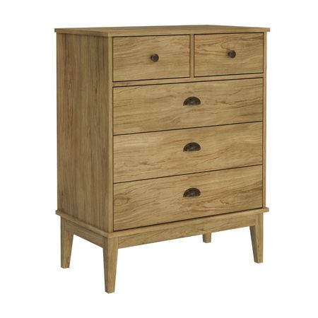 Cómoda Colonial 5 Cajónes MDP Moka 45x60x38cm