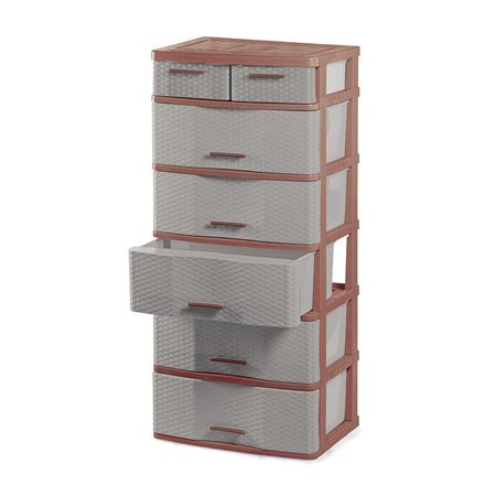 Cómoda Organizadora Polinplast Comodina #6 Beige de Ratán Cerezo