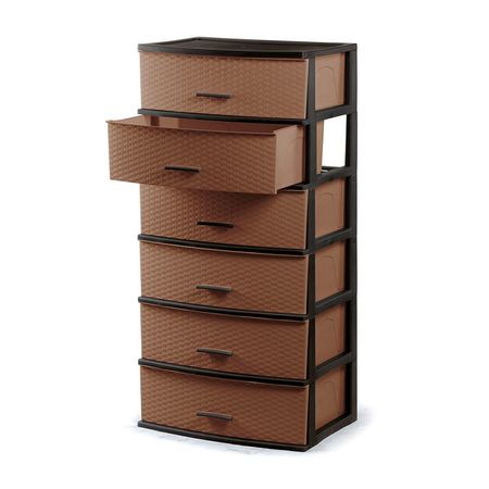 Cómoda Organizadora Happy #6 Marrón Cerezo Polinplast