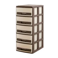 Cómoda Organizadora Polinplast Modelo #5 Marrón Crema Plástico
