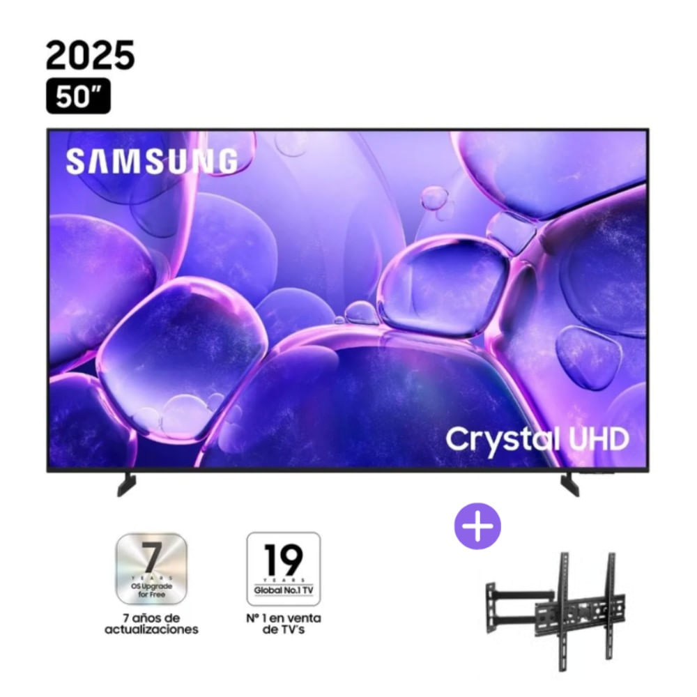Televisor Smart TV 50"" Crystal 4K UHD U8000F (2025) + Rack