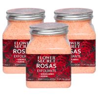 Pack de 3 Exfoliante Corporal de Rosas 500gr - FLOWER SECRET