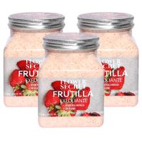 Pack de 3 Exfoliante Corporal de Frutilla 500gr - FLOWER SECRET