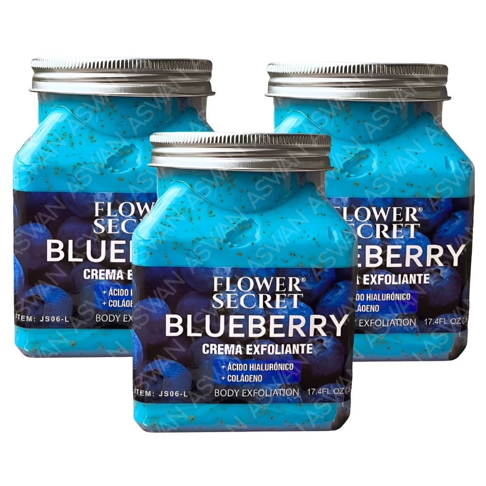 Pack de 3 Exfoliante Corporal de Blueberry 500gr - FLOWER SECRET ...