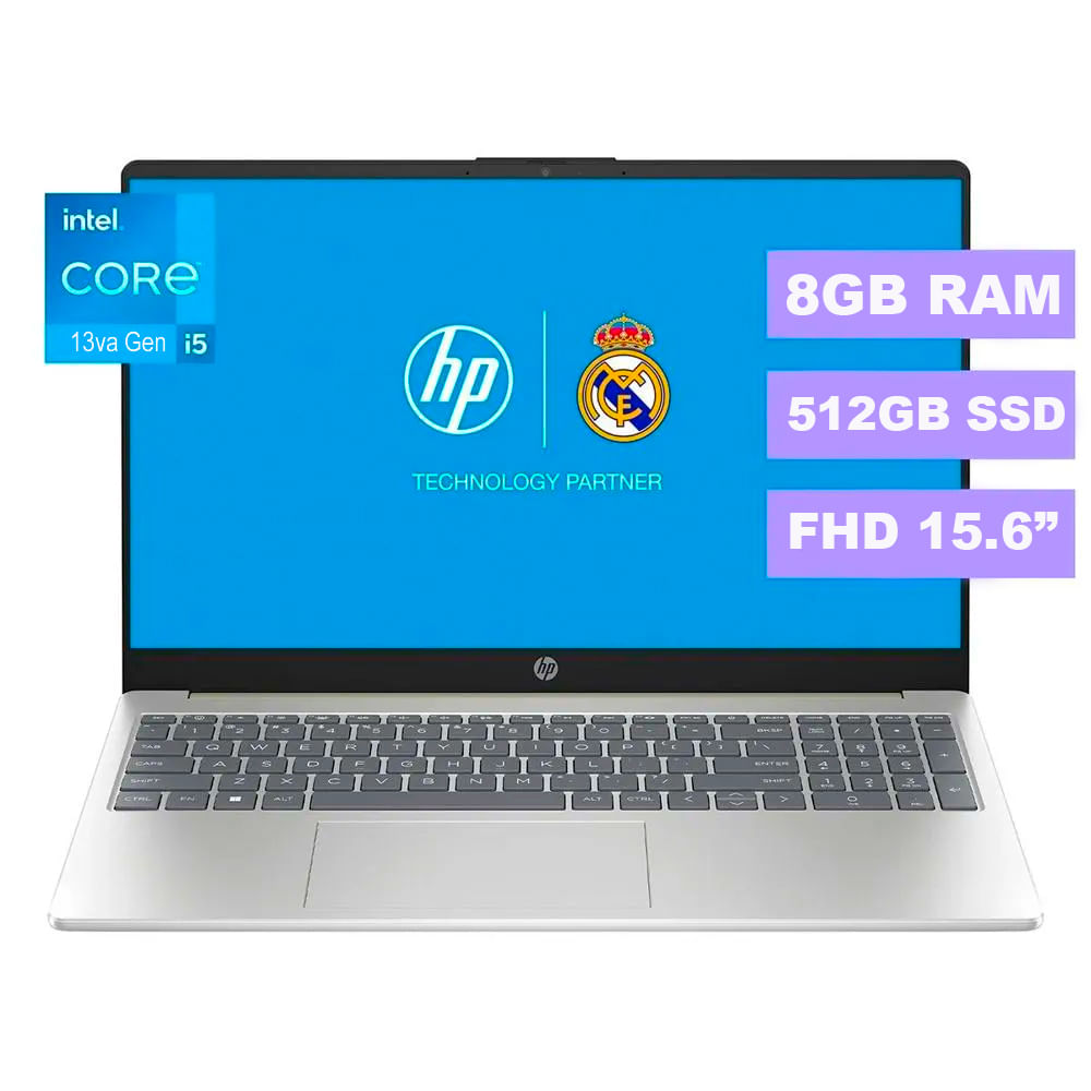 Laptop HP 15.6"" Intel Ci5 15-fd0254la 8GB RAM 512GB 13va Gen Windows 11