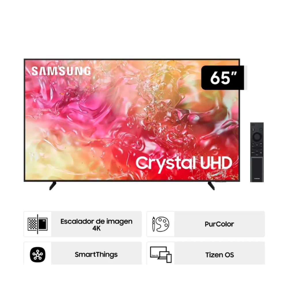 TELEVISOR SAMSUNG 65”  UHD 4K TIZEN OS SMART TV 65DU7000GXPE