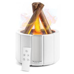 humidificador de aire con efecto fuego y control blanco