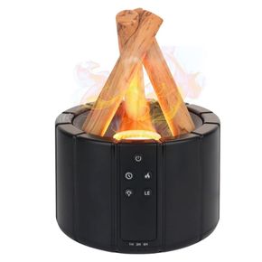 humidificador de aire con efecto fuego y control negro
