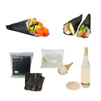 Set Temaki 3u Alga Nori. Arroz Glutinoso. Vinagre