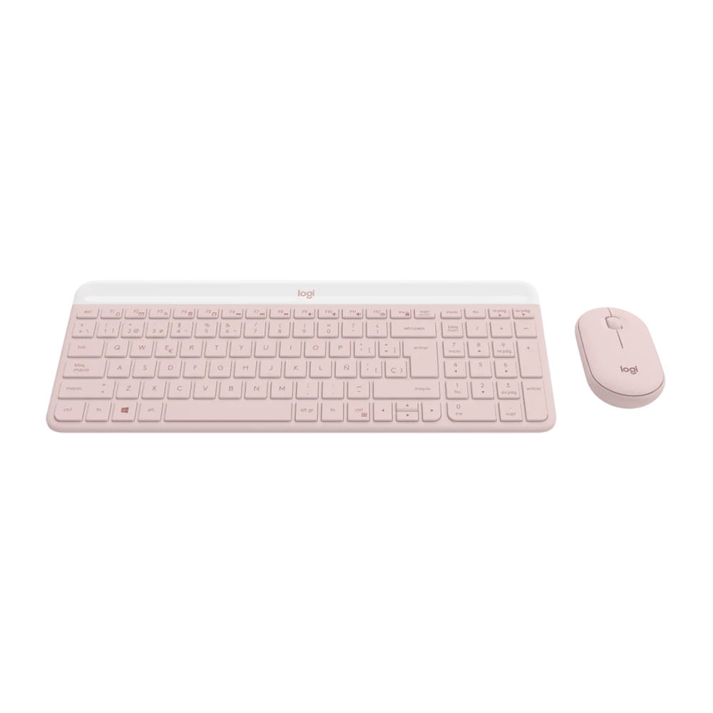 Kit de teclado y mouse inalámbricos Slim Combo MK470 Pink