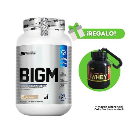 Proteína Bigm 2 Kg Vainilla Un  + Portaproteína de regalo