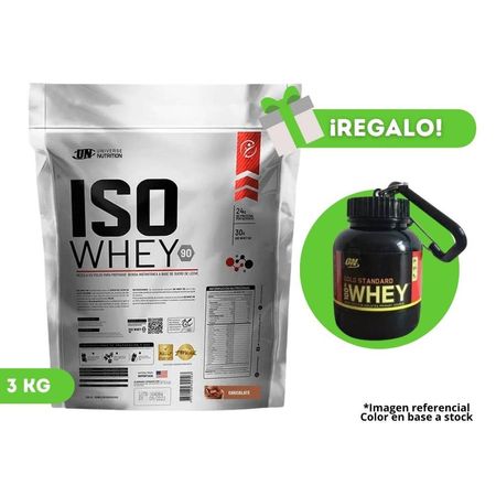Proteína Iso Whey 3 Kg Chocolate Un  + Portaproteína de regalo