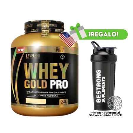 Proteína Whey Gold Pro 3 Kg Vainilla Un  + Shaker de regalo