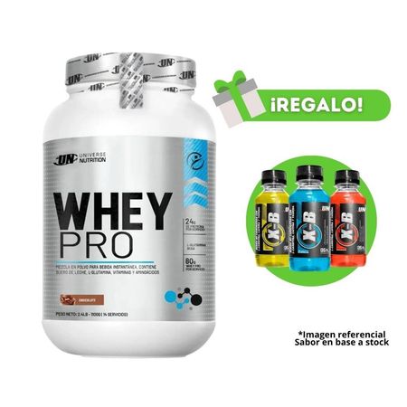 Proteína Whey Pro 1.1 Kg Chocolate Un  + 3 Xb de regalo