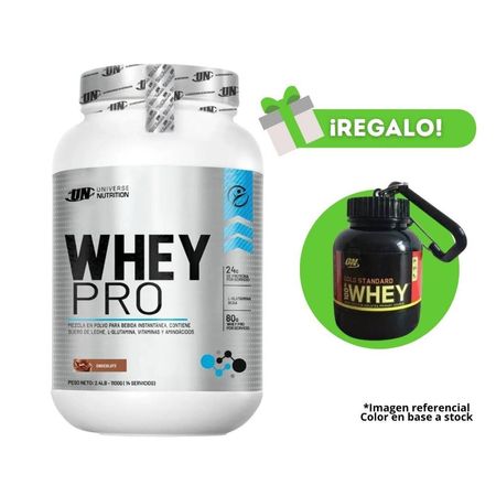 Proteína Whey Pro 1.1 Kg Chocolate Un  + Portaproteína de regalo