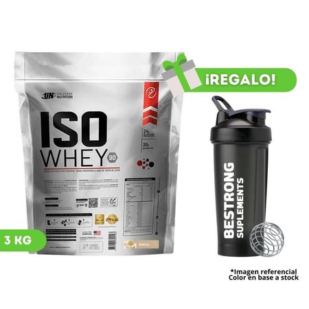 Proteína Iso Whey 3 Kg Vainilla Un  + Shaker de regalo
