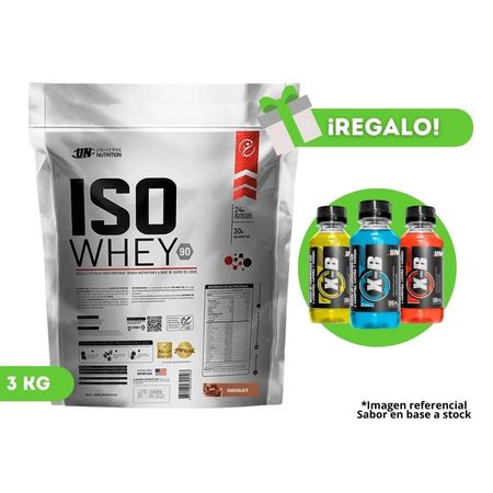 Proteína Iso Whey 3 Kg Chocolate Un  + 3 Xb de regalo