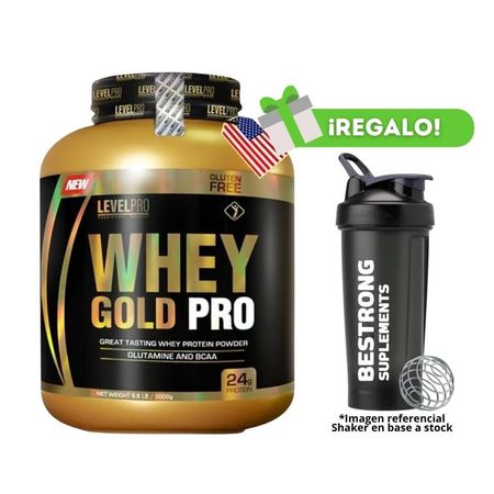 Proteína Whey Gold Pro 3  Kg Chocolate Un  + Shaker de regalo