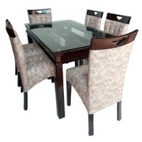 Juego de Comedor 6 Sillas Beige Nieve