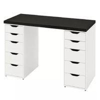Escritorio de Melamina Moderno Negro Blanco 140cm
