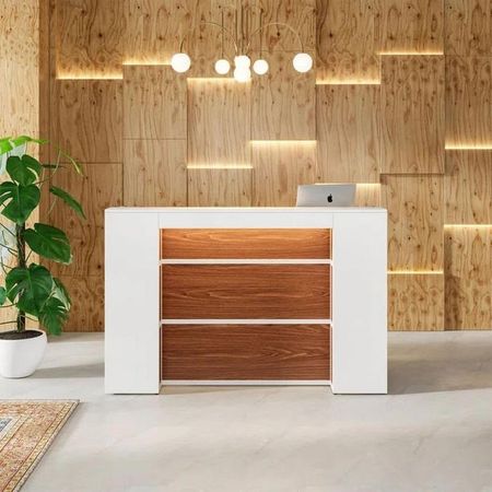 Counter de Recepción de Melamina Blanco 160cm