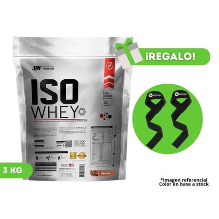 Proteína Iso Whey 3 Kg Chocolate Un  + Straps de regalo
