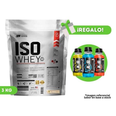 Proteína Iso Whey 3 Kg Vainilla Un  + 3 Xb de regalo