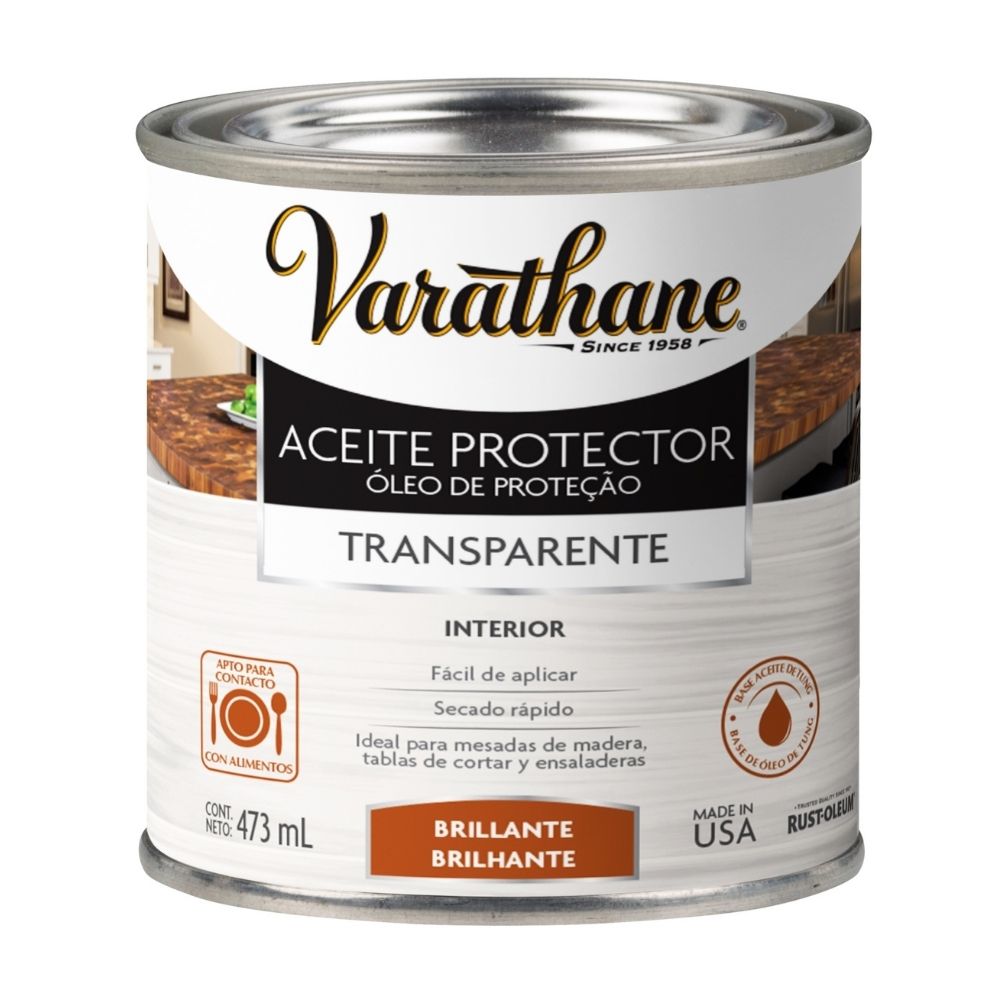 Aceite Protector Madera Varathane Interior Brillante 437ml