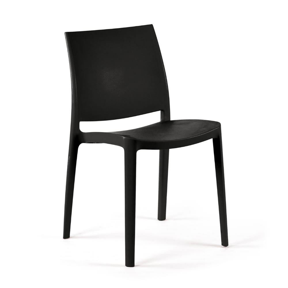 Silla Capellini Negro sin brazos Polinplast