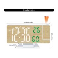 Reloj Digital Proyector Despertador de Hora Alarma Pantalla de Madera Blanco