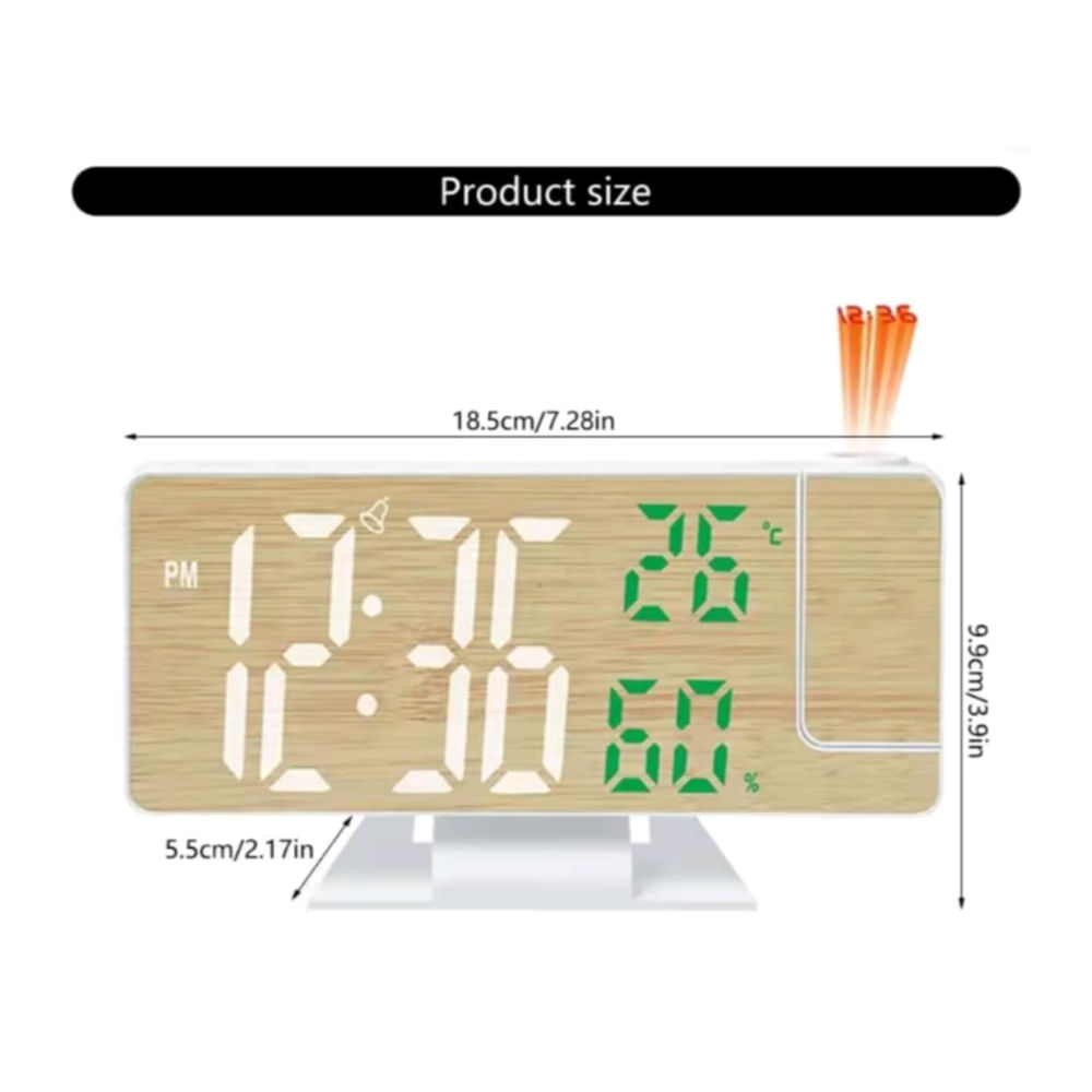 Reloj Digital Proyector Despertador de Hora Alarma