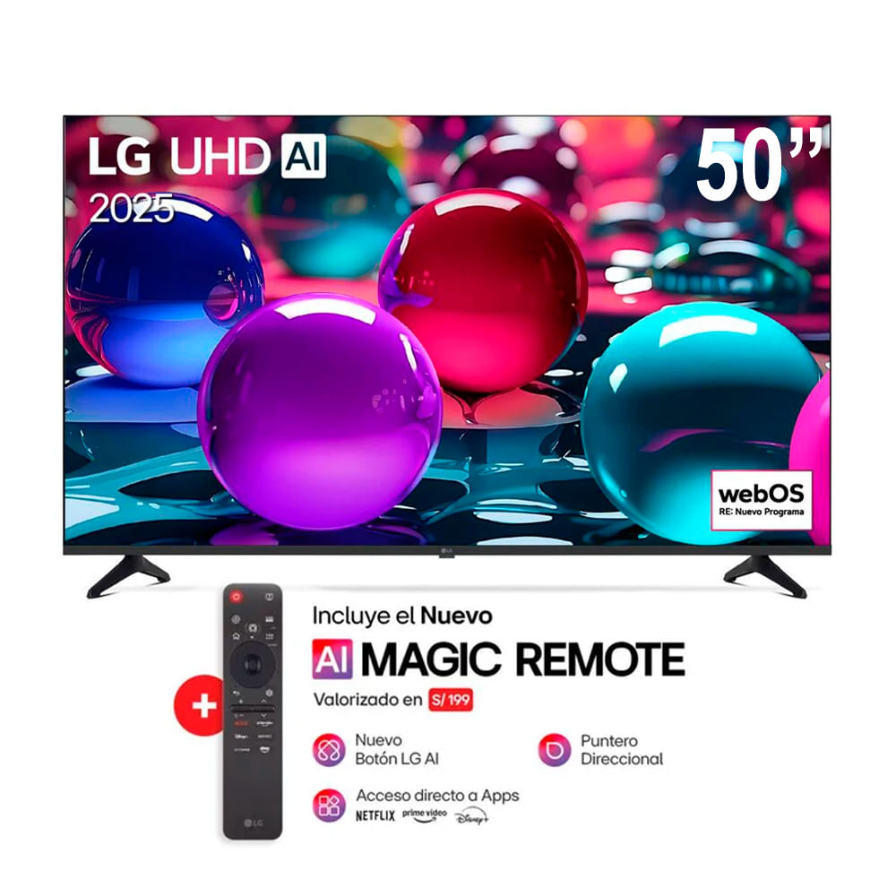 Televisor LG 50 Smart UHD 4K 50UA7300PSB + Magic Remoto LG MR25GA