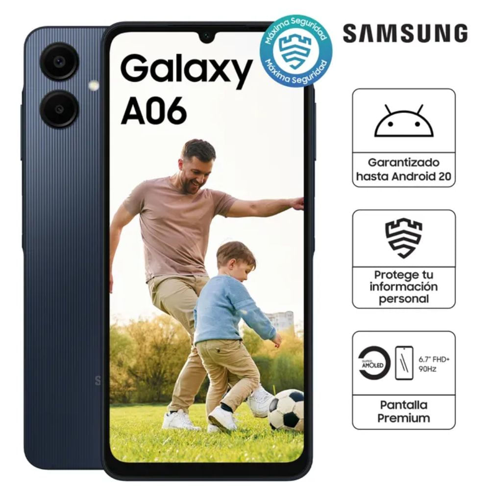 CELULAR SAMSUNG GALAXY A06 6.7"" 4GB RAM 64GB SM-A065M - NEGRO