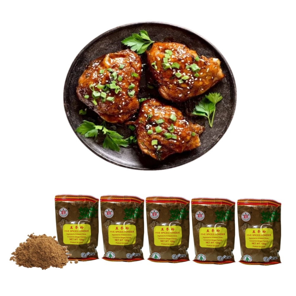 Pack 5u Sazonador 5 Especias en Polvo 100gr Fu Rong