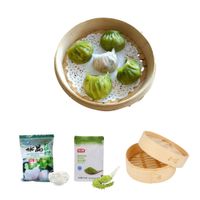 Pack Dumplings 3u Harina de Almidon de Trigo. Matcha. Vaporera