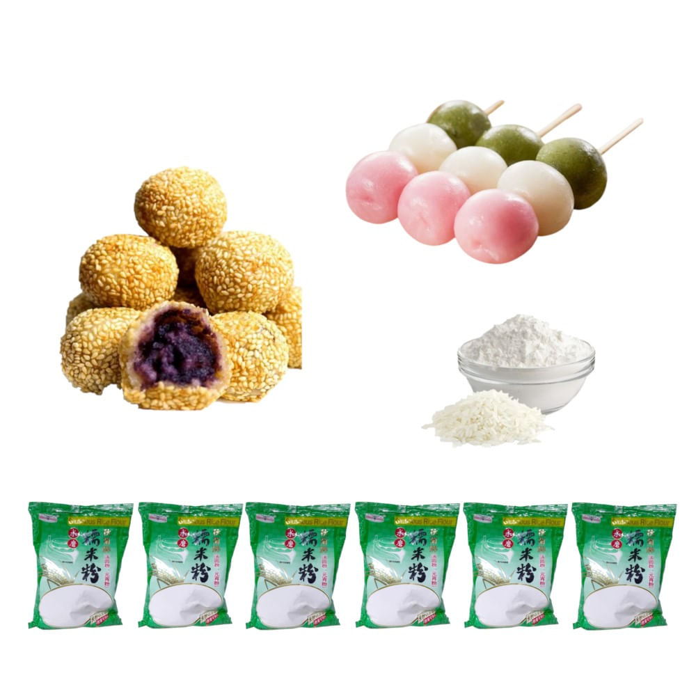 Pack 6u Harina De Arroz Glutinoso 6u de 400gr