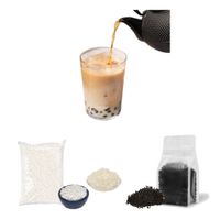 Pack Bubble Tea 2u Te Negro en Hebras. Tapioca Blanca