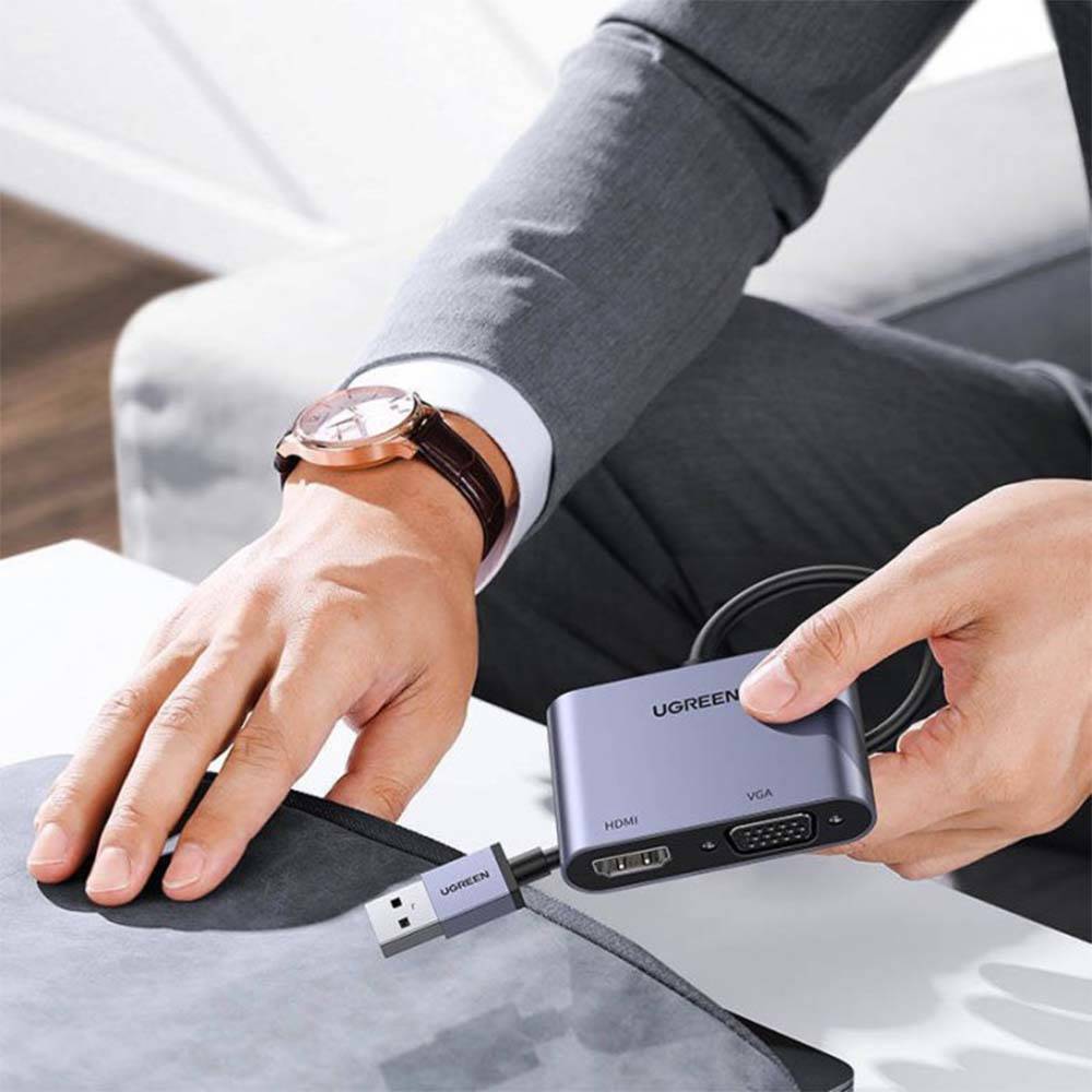 Adaptador USB 3.0 a VGA + HDMI - Marca Ugreen - CM449