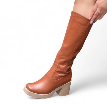Bota Mujer Punta Cuadrada Biobio 1299 5C-75 Color Camel Talla 38
