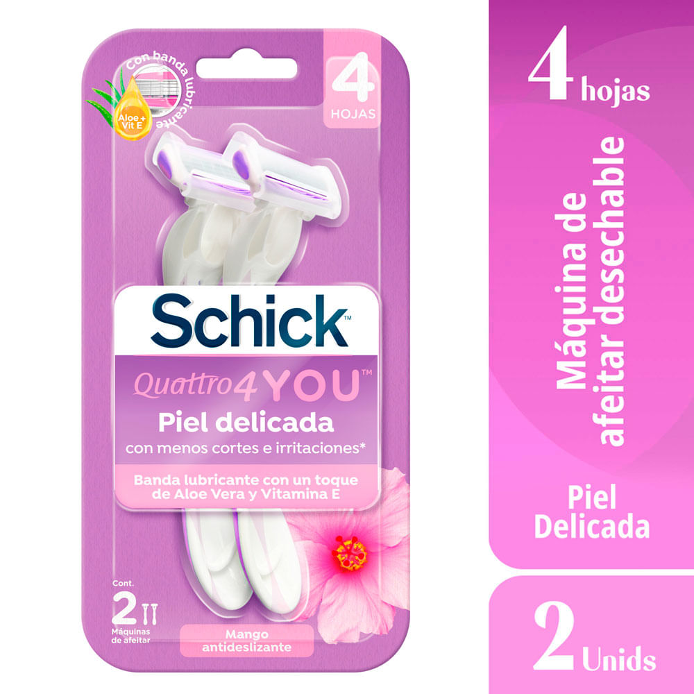 Máquina de Afeitar Desechable SCHICK Quattro Paquete 2un