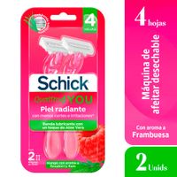 Máquina de Afeitar Desechable Quattro You SCHICK Raspberry Rain Paquete 2un