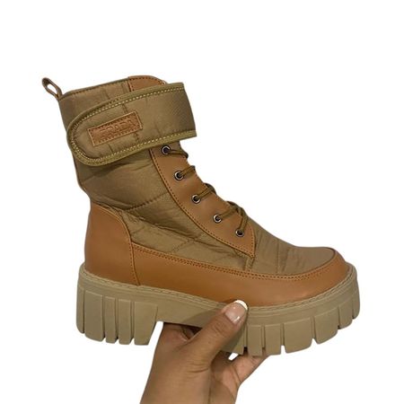 Botin Mujer Termico Acolchado 1299 5C-55 Color Camel Talla 37