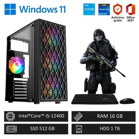 COMPUTADORA PC GAMER INTEL CORE I5-12400 16GB RAM 512GB SSD + 1TB HDD