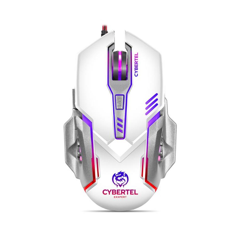 Mouse Gamer USB Exxpert CYB M502W 7LEDS 6B 3200DPI - Blanco
